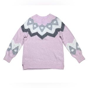 Ann Taylor Loft Fair Isle Nordic Pastel Pink & Gray  Sweater NWT Sz M